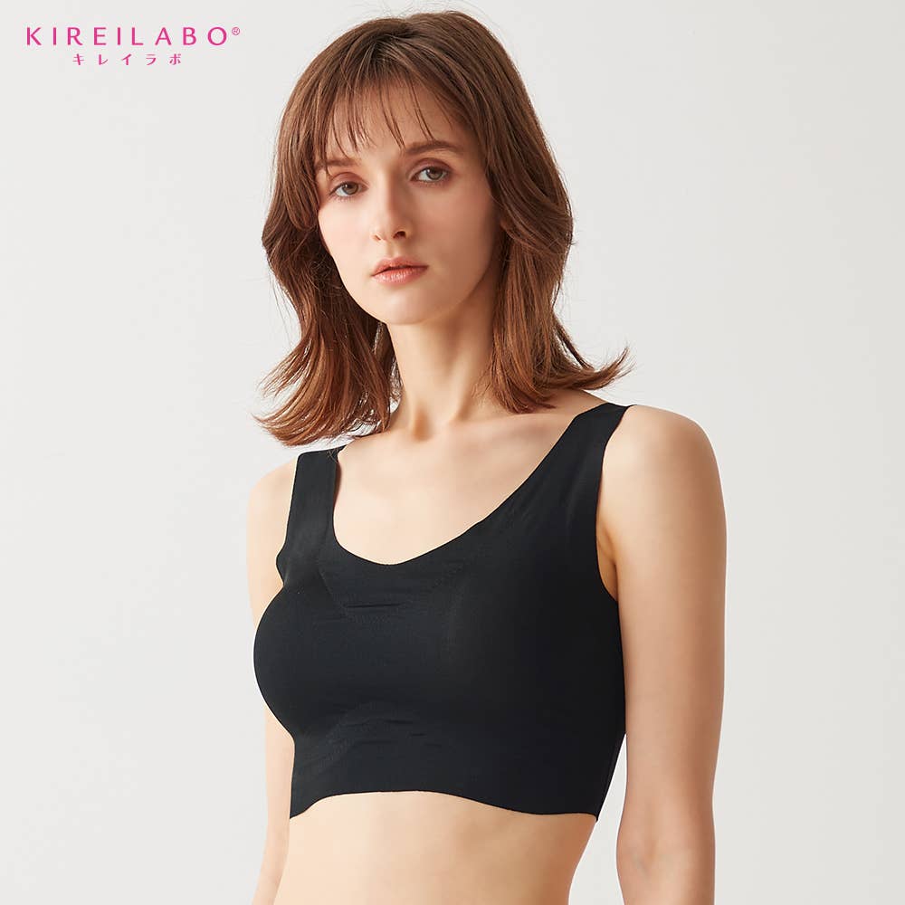 【完全無縫製COOL(ひんやり軽い)】ハーフトップブラ